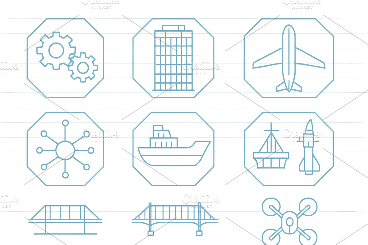 Various icons representing, a Transportation Illustration by ZinetroN