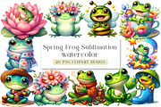 Spring Frog Sublimation Clipart, a Seasonal Illustration by DreamArtGraphic (Thumbnail 1 of 4)