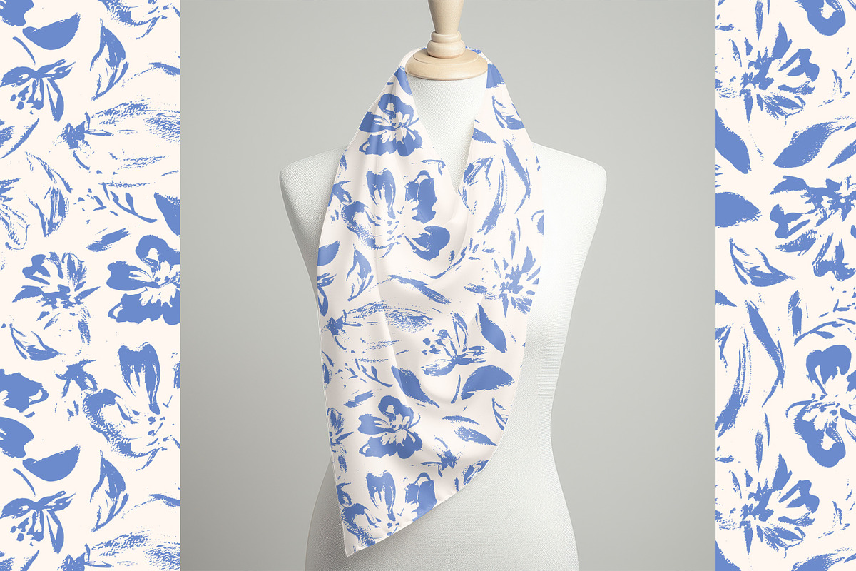 Blue Hand Painted Flowers, a Decorative Illustration by MalyskaStudio (Photo 9 of 15)