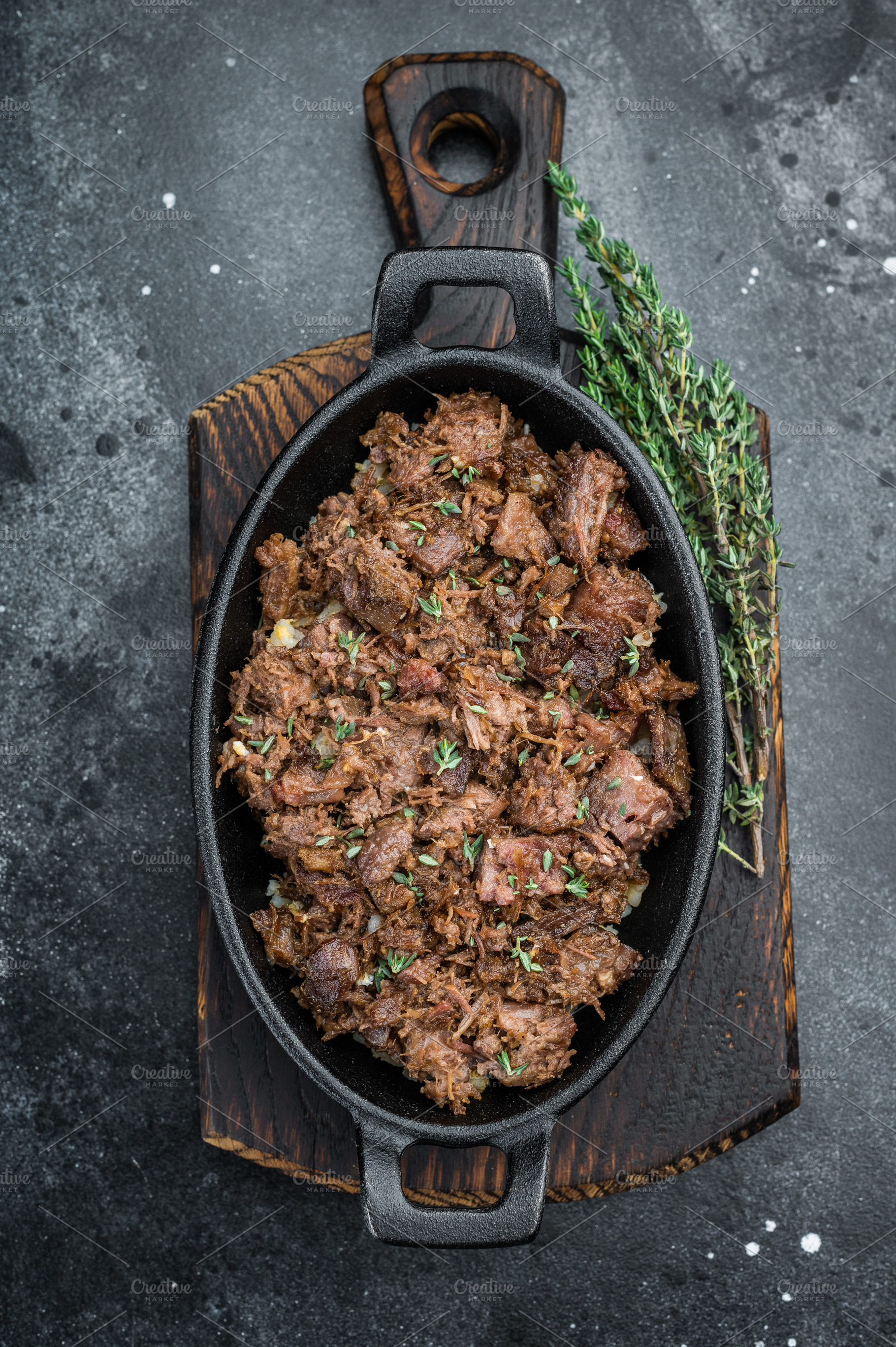 Slow cooked kawurma with shredded and diced beef chunks highligh, a Food & Drink Photo by composter-box@mail.ru