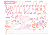Watercolor musical notes clipart, an Object Illustration by ArtfulStudio (Thumbnail 2 of 8)