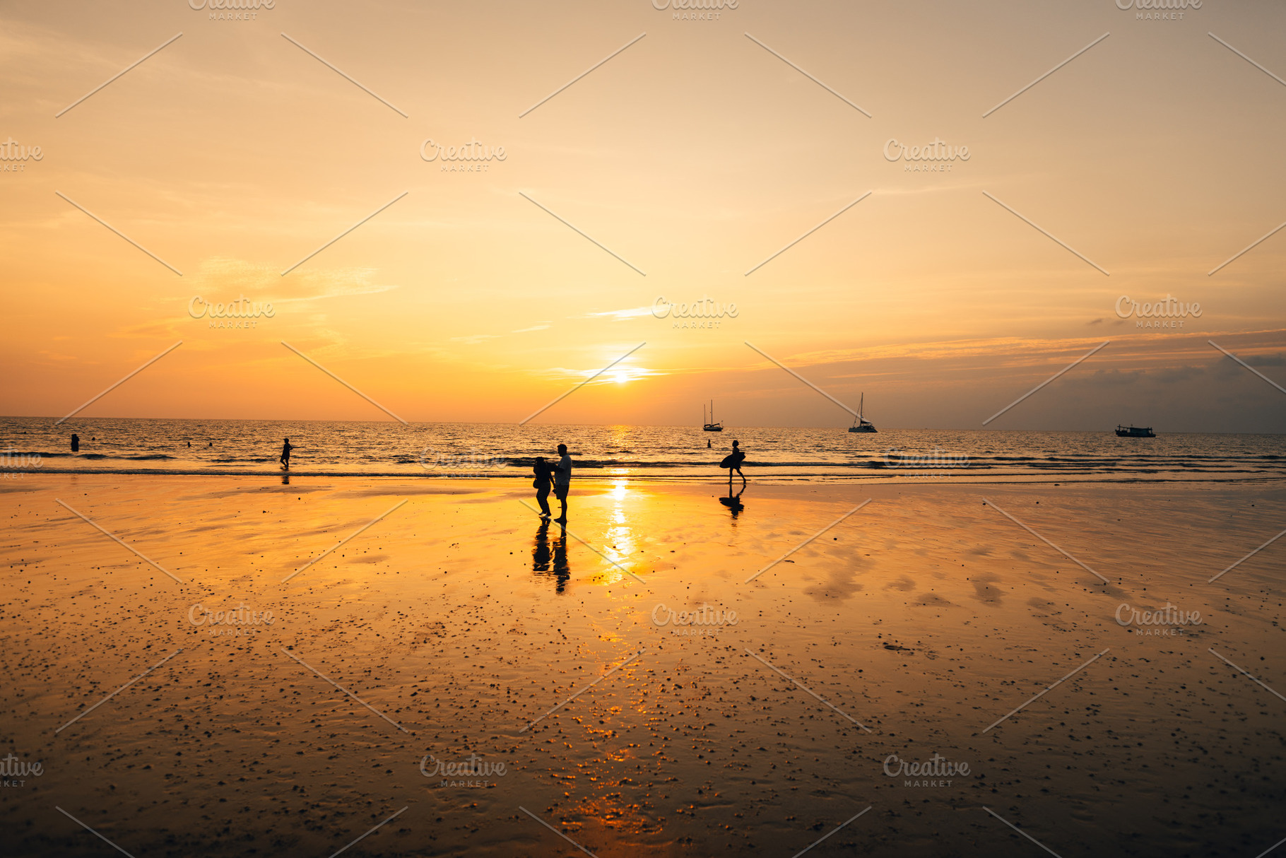 Orange beach at summer dusk on the island, a Nature Photo by Art Rachen