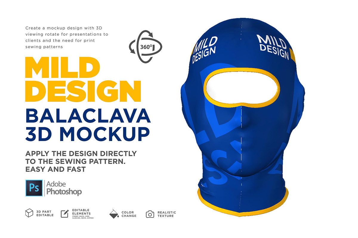 3D Mockup Balaclava, a Mask Mockup by Mildstudio (Photo 1 of 5)