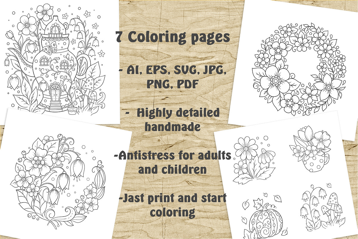 Coloring pages collection, a Decorative Illustration by Katika Shop (Photo 2 of 2)