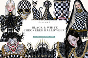 Black & White Checkered Halloween, a Seasonal Illustration by BusyDaydesign (Thumbnail 1 of 9)