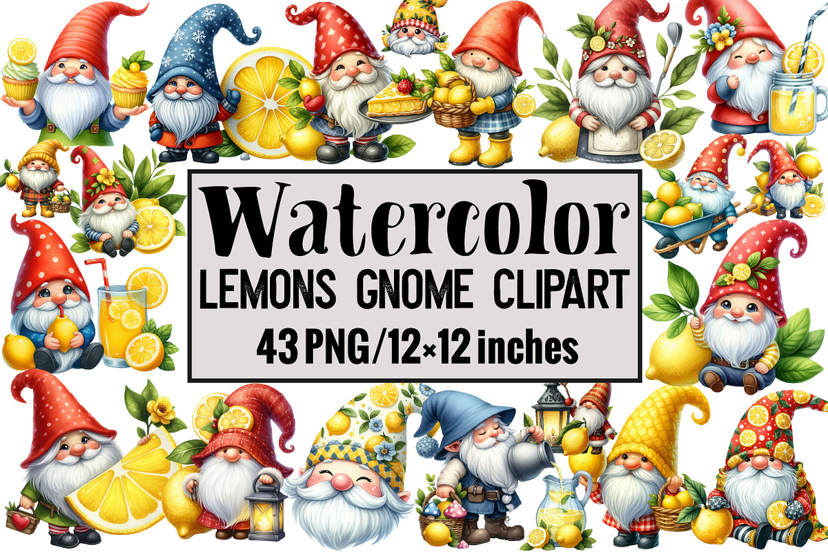 Lemons Gnome Clipart, an Illustration by Design Market (Photo 1 of 4)