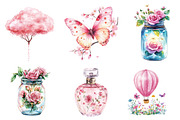 Watercolor Pink Spring Clipart, an Illustration by CreationArt (Thumbnail 3 of 5)