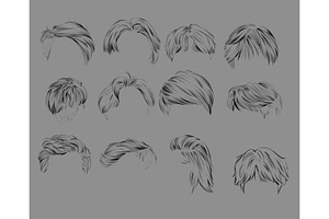 Male Hair Stamps Brushes Procreate