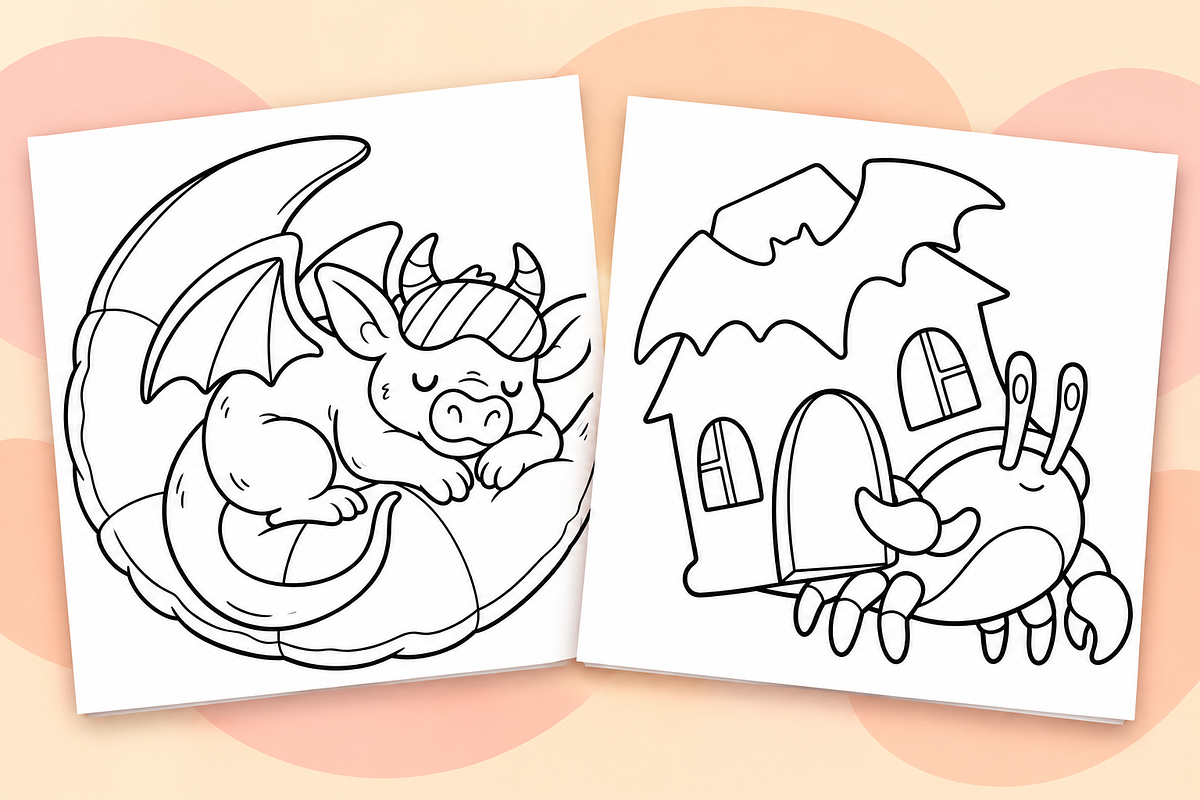 Cozy Festive Coloring Pages Vol. 1, a Seasonal Illustration by Inkivelle Studio (Photo 2 of 3)