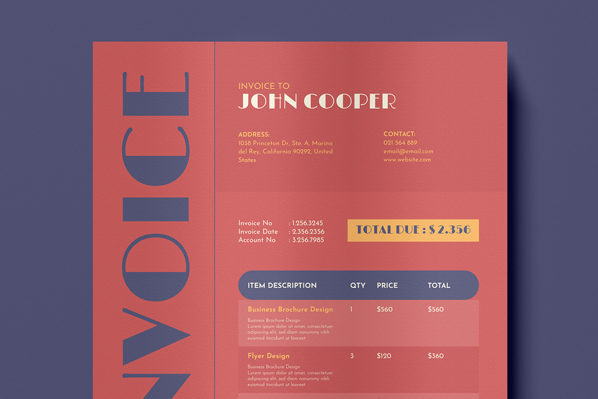 Invoice 01, a Stationery Template by FathurFateh (Photo 3 of 4)