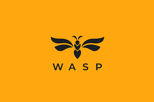 Abstract Stylized Wasp Logo.