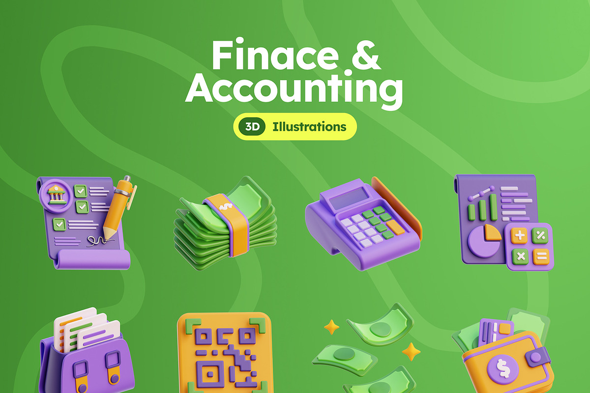 Finance & Accounting 3D Icons, an Object 3D Model by Rakata Studio (Photo 7 of 7)