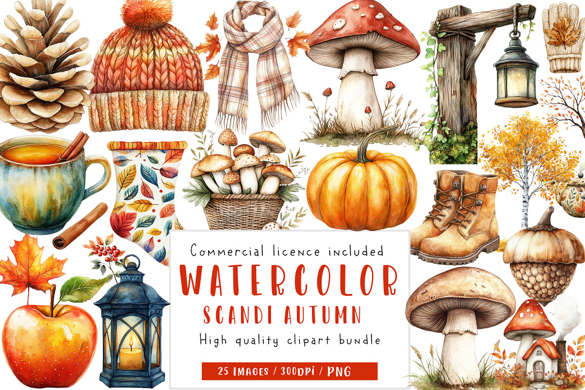 Scandi Autumn Clipart, an Illustration by CreationArt (Photo 1 of 5)