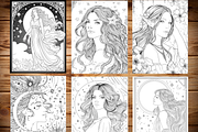 Celestial Tarot Card Coloring Pages, a Print Template by LA Design (Thumbnail 4 of 10)