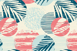 Summer Adventure. 6 Seamless Pattern