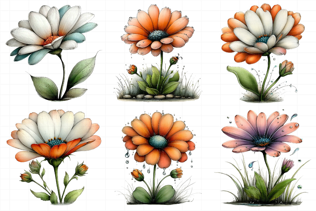 Whimsical Spring Daisy Flower Clipar, an Illustration by Daily.Designs (Photo 8 of 8)