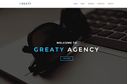 GREATY - One Page WordPress Theme, a WordPress Template by Riccardo Borchi (Thumbnail 1 of 4)