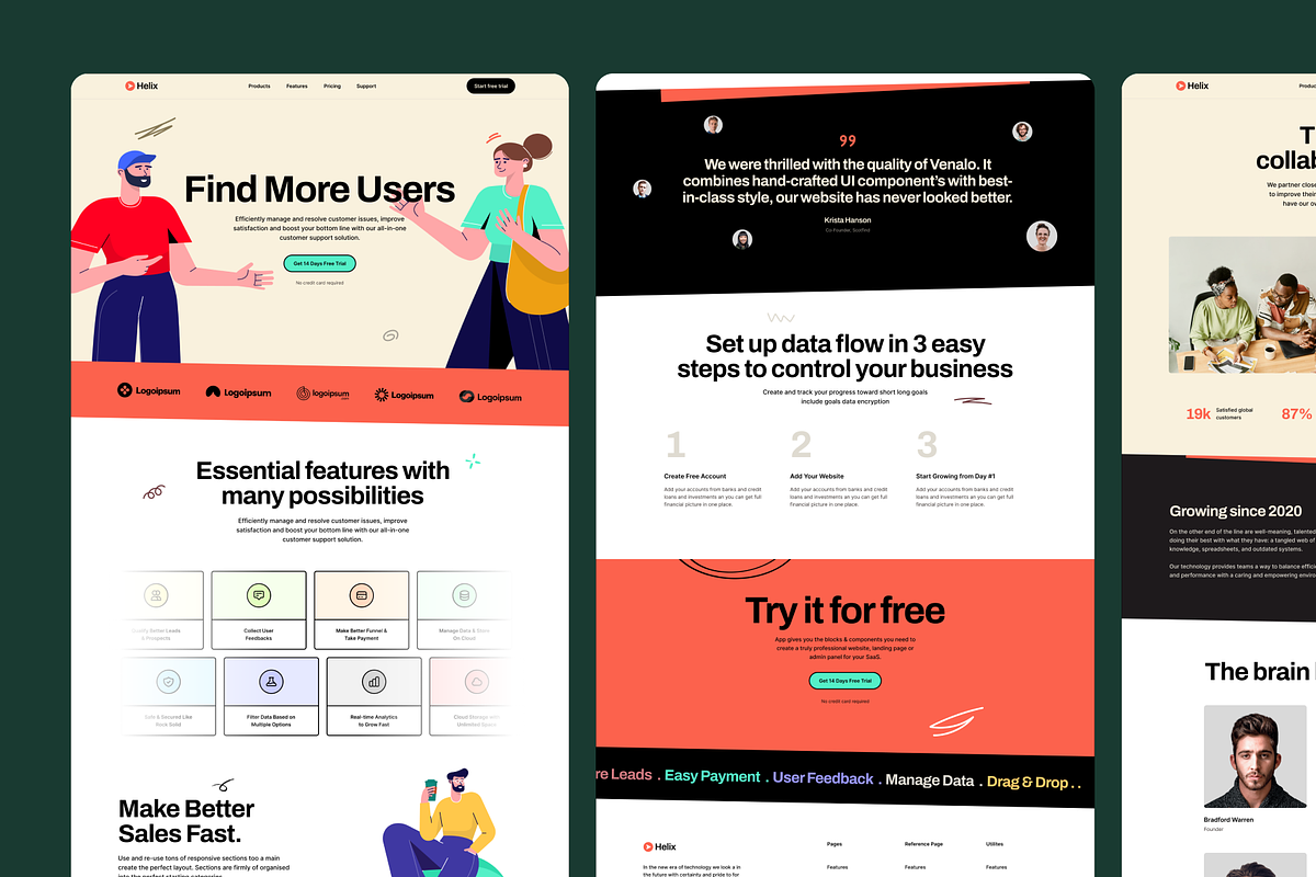 Helix - SaaS Website Figma Template, an UI Kit Template by FinestDevs (Photo 2 of 5)