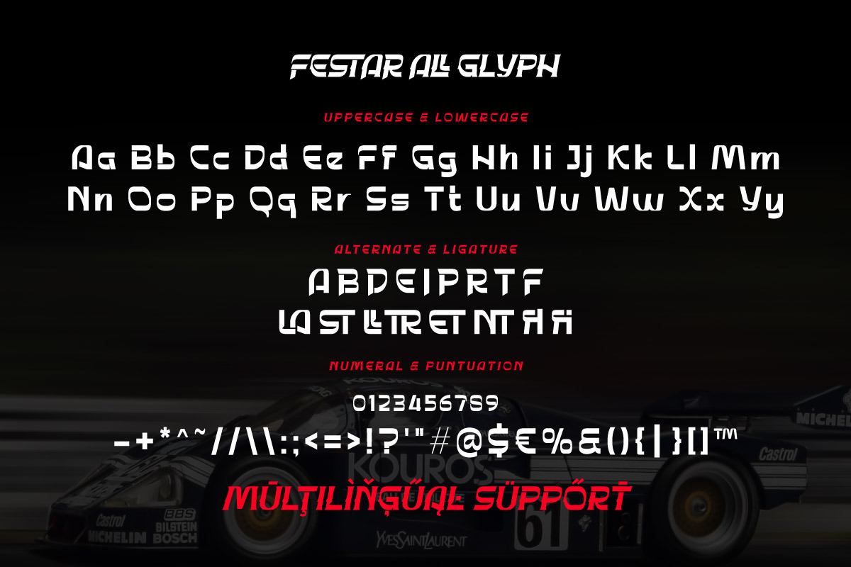 Festar - Sport Racing Car, a Sans Serif Font by twinstd (Photo 4 of 7)