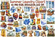Summer Laundry Day Clipart, an Illustration by Sublimation Artist (Thumbnail 1 of 6)