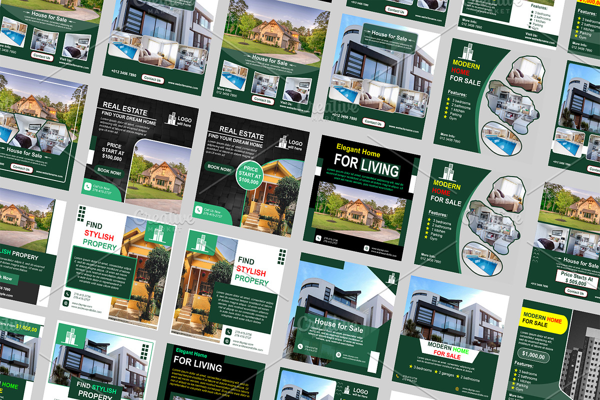 20 Real Estate Instagram Post Kit