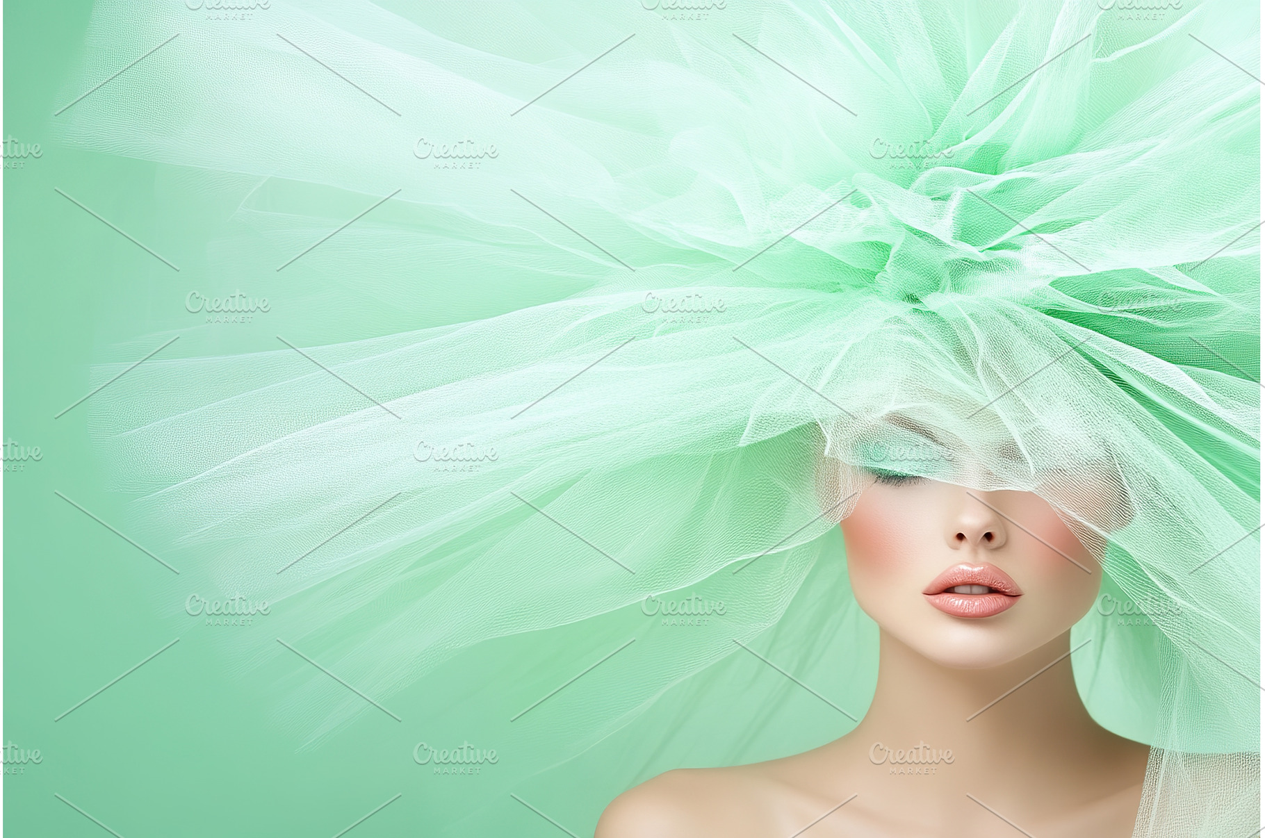 Ethereal Woman Adorned with Flowing, a Beauty & Fashion Photo by Lermont51