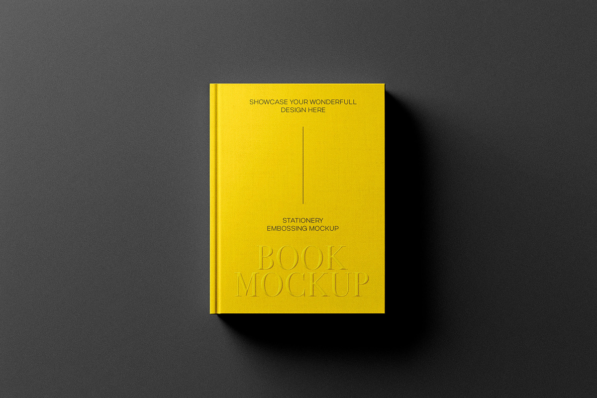 Premium Embossed Book Cover Mockup, a Books & Magazine Mockup by Design Squad (Photo 1 of 3)