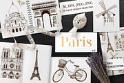 Set of Paris sketches, an Illustration by Everilda (Thumbnail 1 of 5)