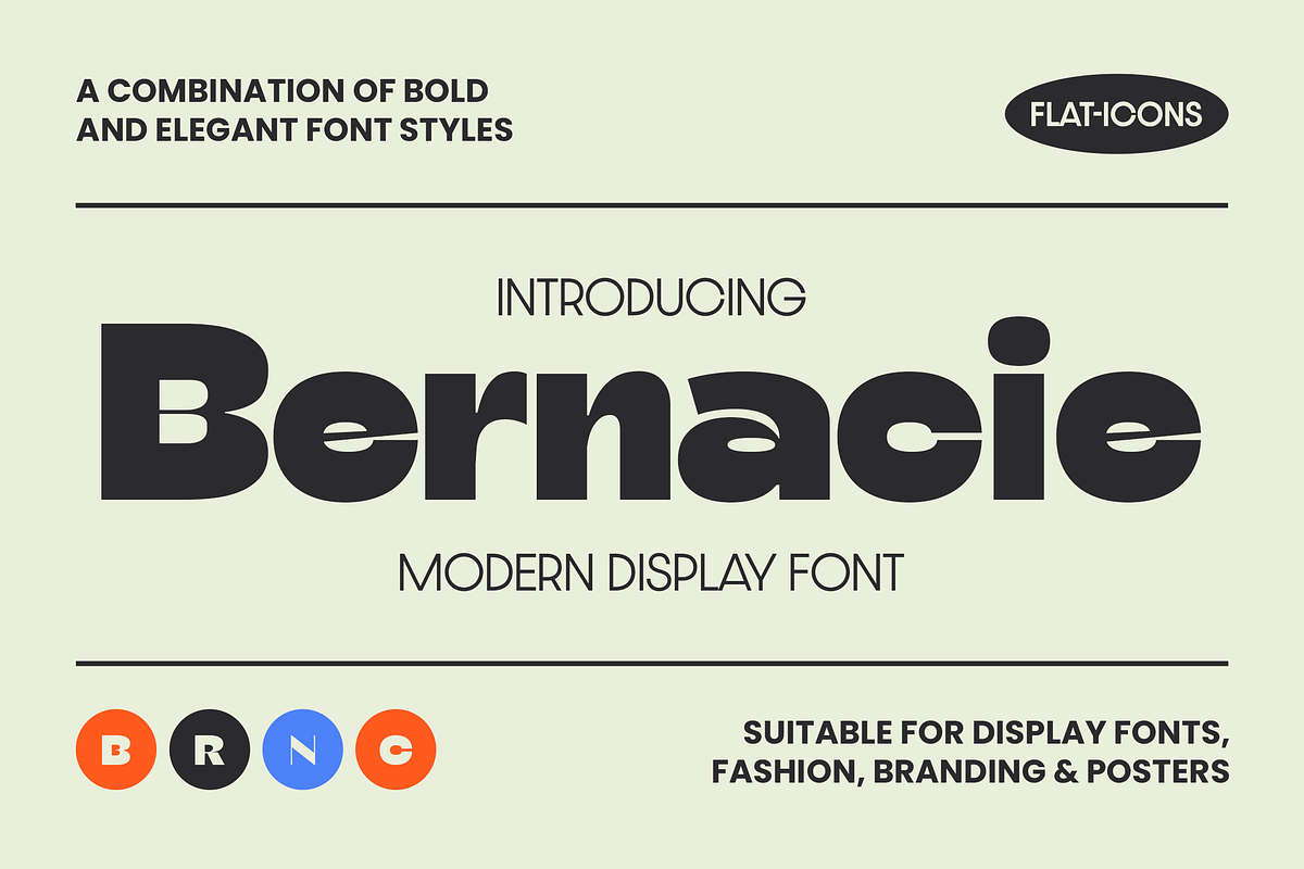 Bernacie – A Modern Display Font, a Font by Graphue (Photo 1 of 9)