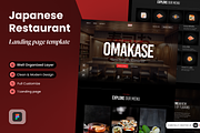 Japanese Restaurant Landing Page, a Landing Page Template by SLAB! Design (Thumbnail 1 of 3)
