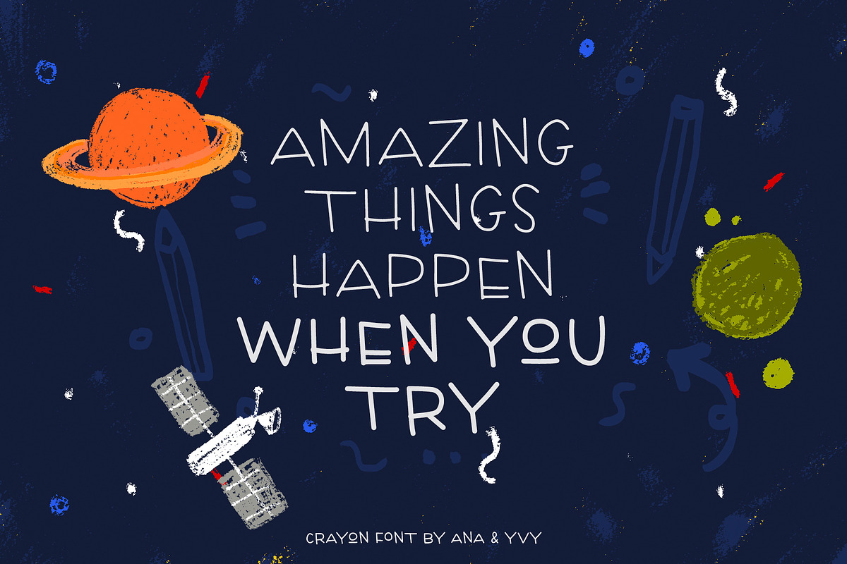 Crayon - handwritten playful font preview 2
