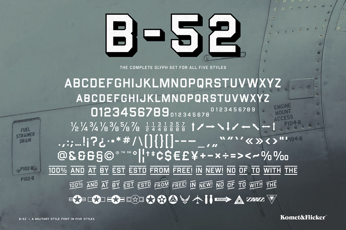 B-52 – A Military Style Font, a Sans Serif Font by Komet & Flicker (Photo 13 of 14)