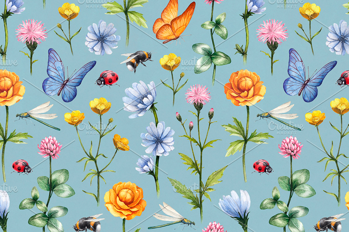 Watercolour wild nature, a Pattern Graphic by Sundra (Photo 7 of 19)
