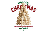 Merry Christmas-New Year Teddy Bear, an Animal Illustration by StudioLondon (Thumbnail 2 of 3)