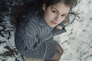 Lost in forest stock photo containing girl and woman