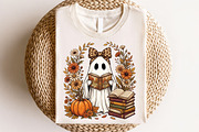 Cute Ghost Reading Book PNG, a Seasonal Illustration by CraftArtStudio (Thumbnail 4 of 4)
