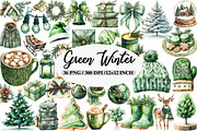 Green Winter Christmas Clipart, an Illustration by Daily.Designs (Thumbnail 1 of 5)