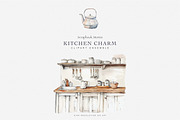 watercolor cozy kitchenware clipart, a Decorative Illustration by Patishop Art (Thumbnail 7 of 9)