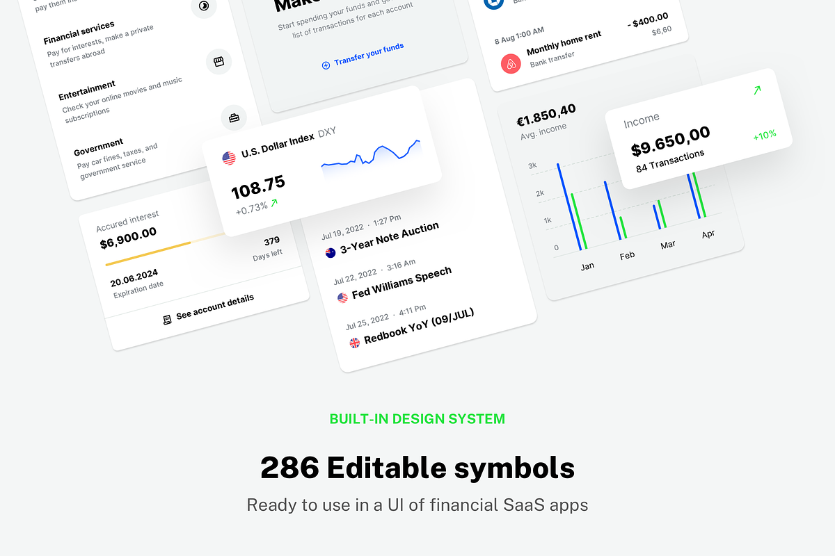Paysa UI kit for Financial SaaS Apps, an UI Kit Template by WhiteUI.Store (Photo 4 of 12)