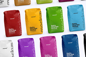 Paper Flour Bag PSD Mockups Set