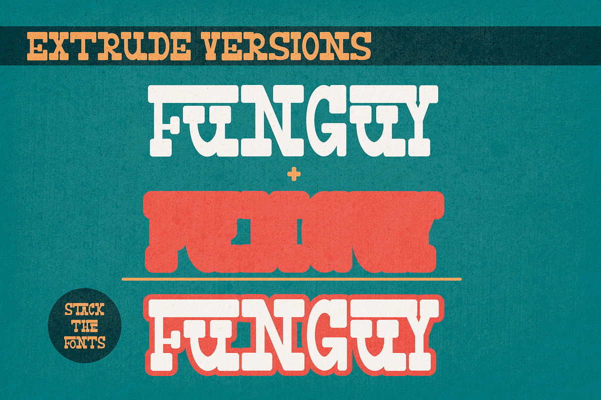 Funguy - Interlocked Slab Serif Font, a Slab Serif Font by The Pretty Letters (Photo 8 of 11)