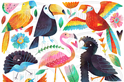 Watercolor Tropical Birds Clipart, an Illustration by DigitalArtsi (Thumbnail 4 of 4)