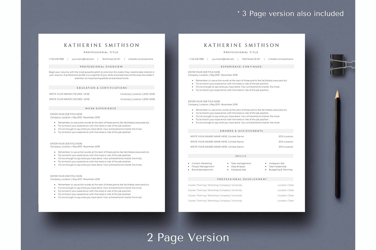 ATS friendy resume template word, a Resume Template by Climbwithelevator (Photo 2 of 11)