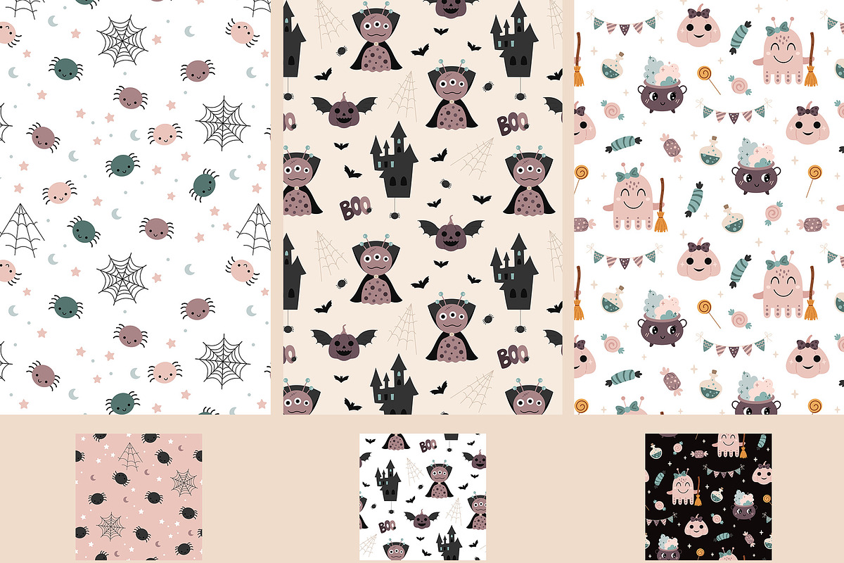 Cute Halloween clipart & patterns, a Seasonal Illustration by JulzaArt (Photo 9 of 13)