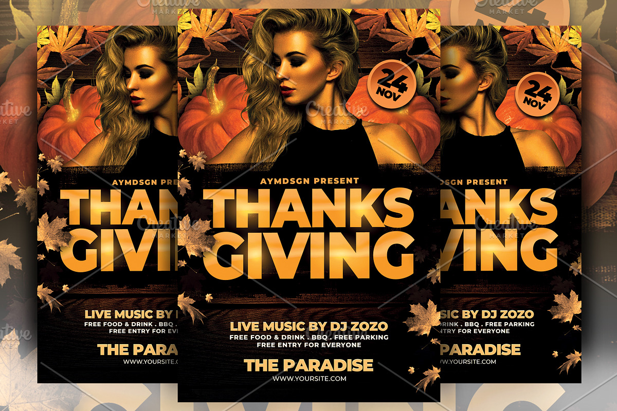 Thanksgiving Flyer, a Flyer Template by AyumaDesign (Photo 1 of 2)