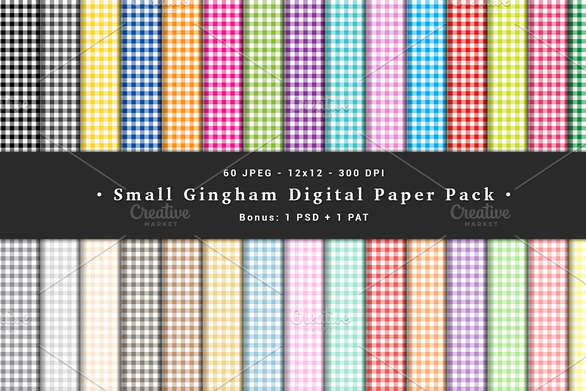 Small Gingham Digital Paper Pack, a Pattern Graphic by NM-Design-Studio (Photo 1 of 2)