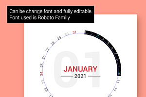 Calendar 2021 Circle Design