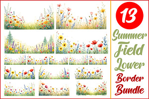 Summer Field Flower Lower Border, an Illustration by BIPLOB EXPERT