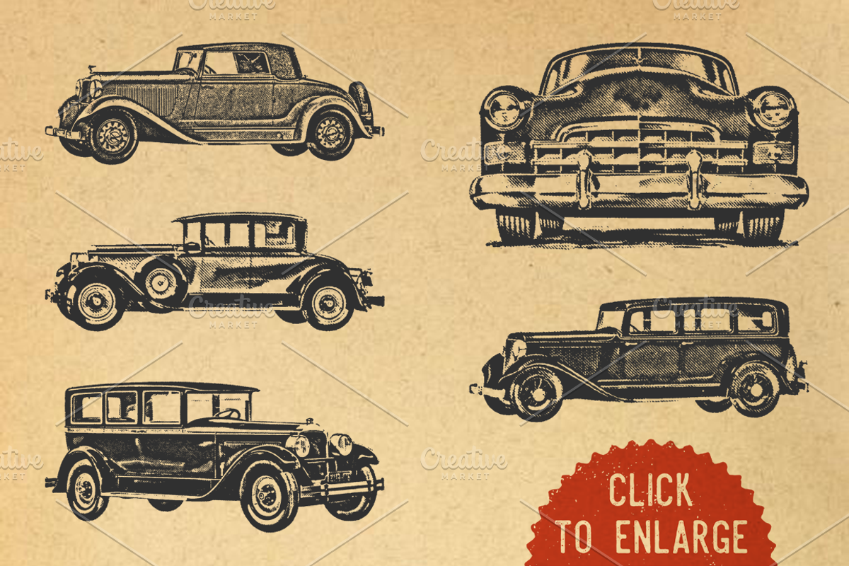 Halftone Vintage Cars, an Object Graphic by Bart Wesolek (Photo 2 of 3)