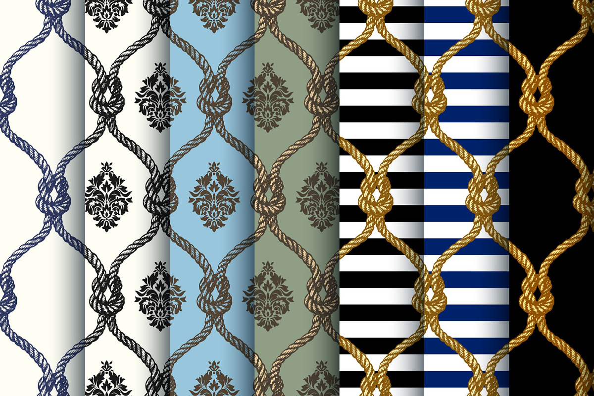 Seamless Nautical Patterns, a Pattern Graphic by Greeek (Photo 1 of 8)